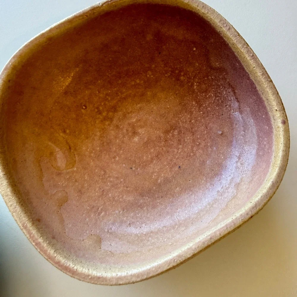 Studio Artisan Handcrafted Ceramic Bowls Sage Green & Terracotta Pink Set of 2